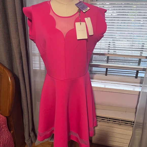 Ted Baker London Dresses & Skirts - Ted Baker Pink Scallop Fit & Flare Dress